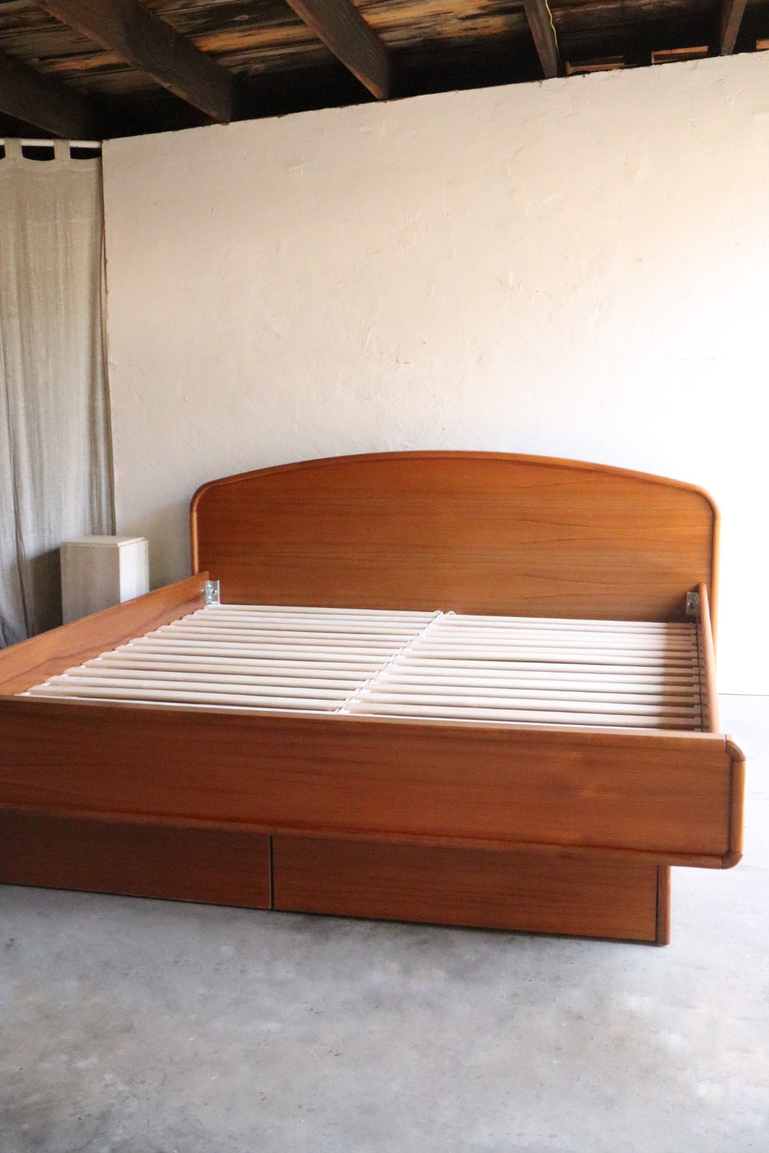 Danish Modern Teak Cal King Platform Bed Frame