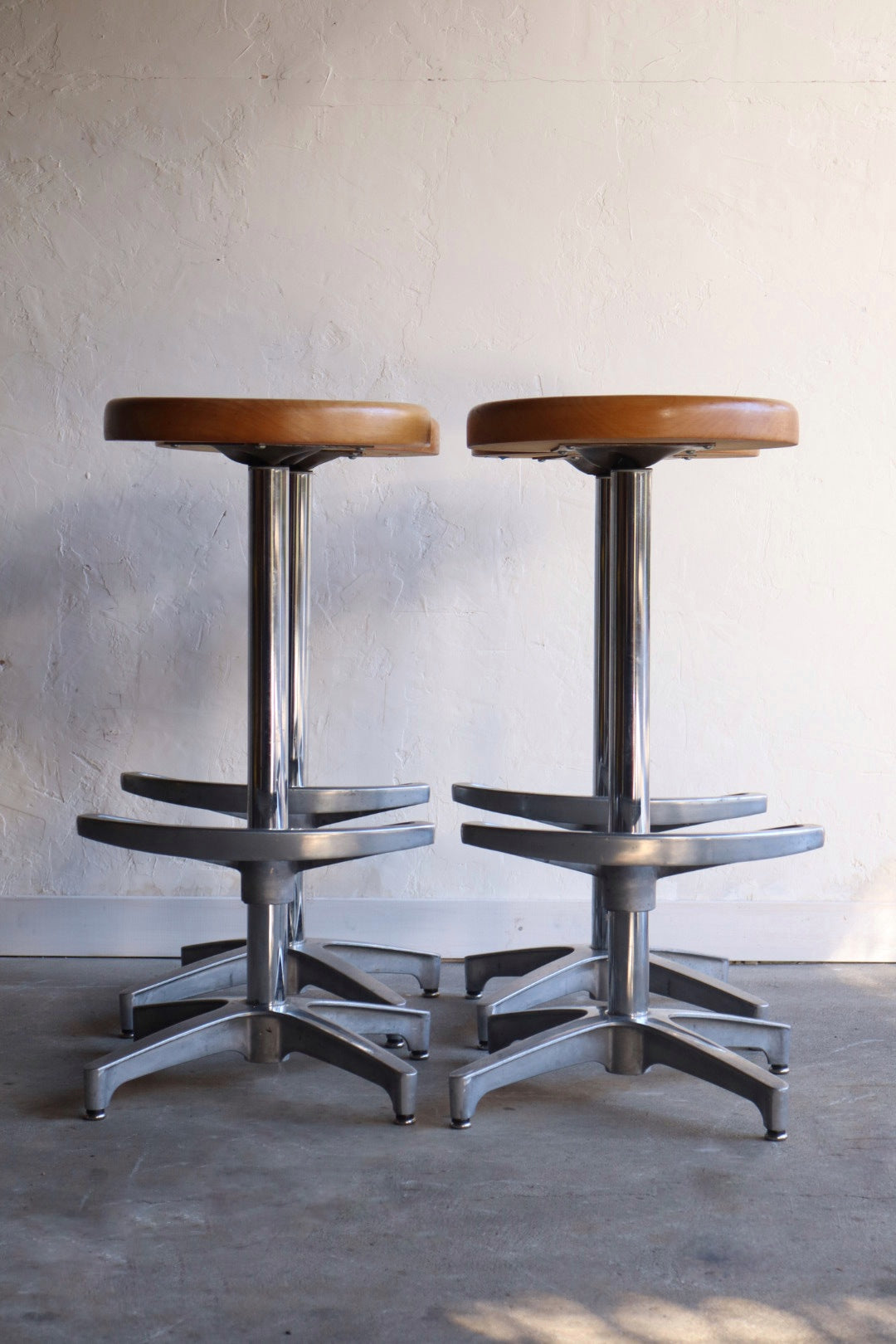 Oak & Chrome Barstools