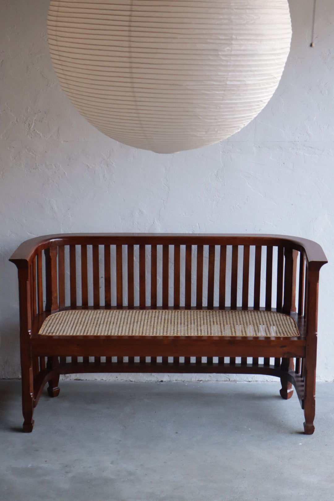 Vintage Bench with Cane Seat