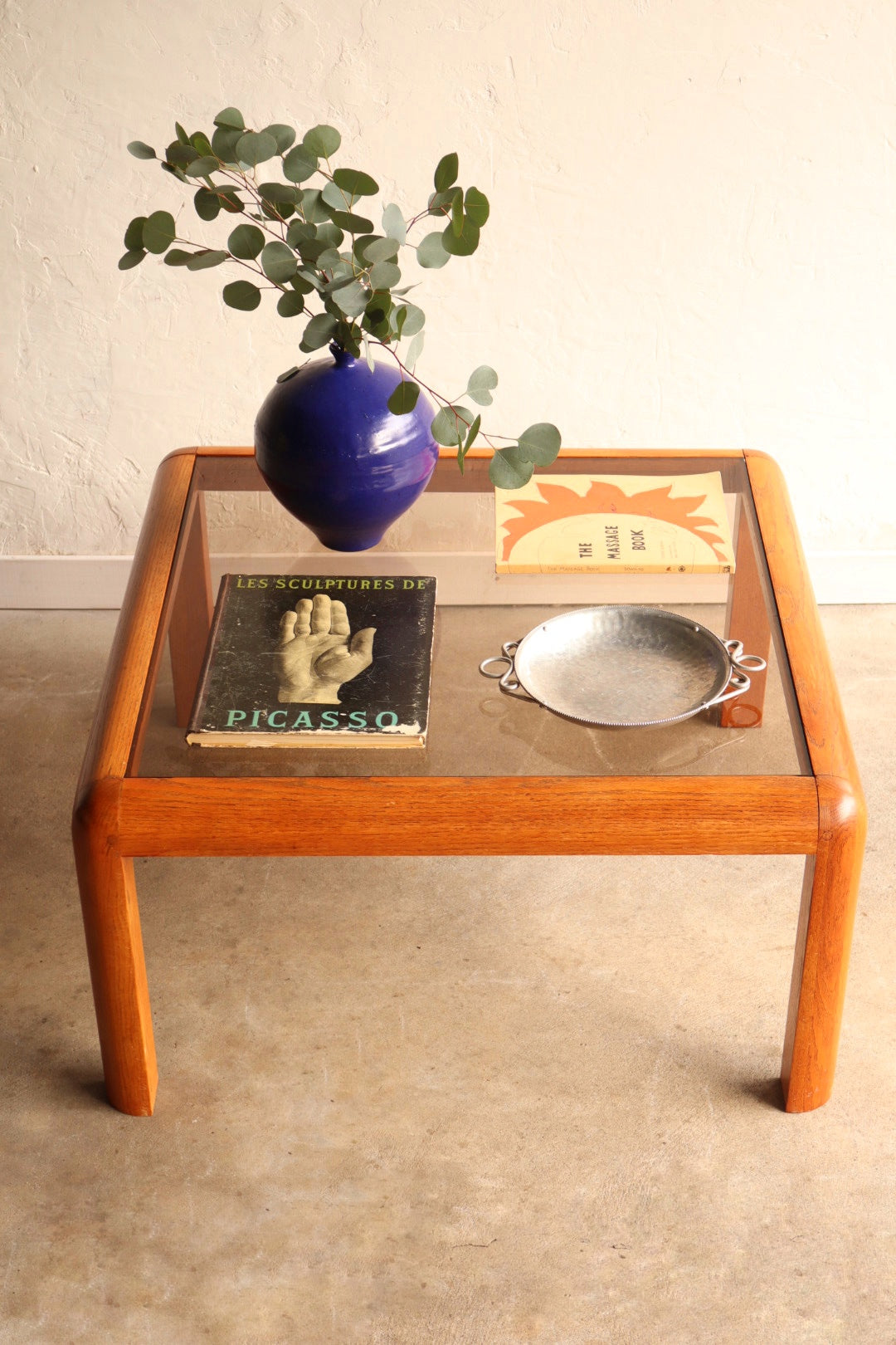 Danish Teak & Smoked Glass Coffee Table