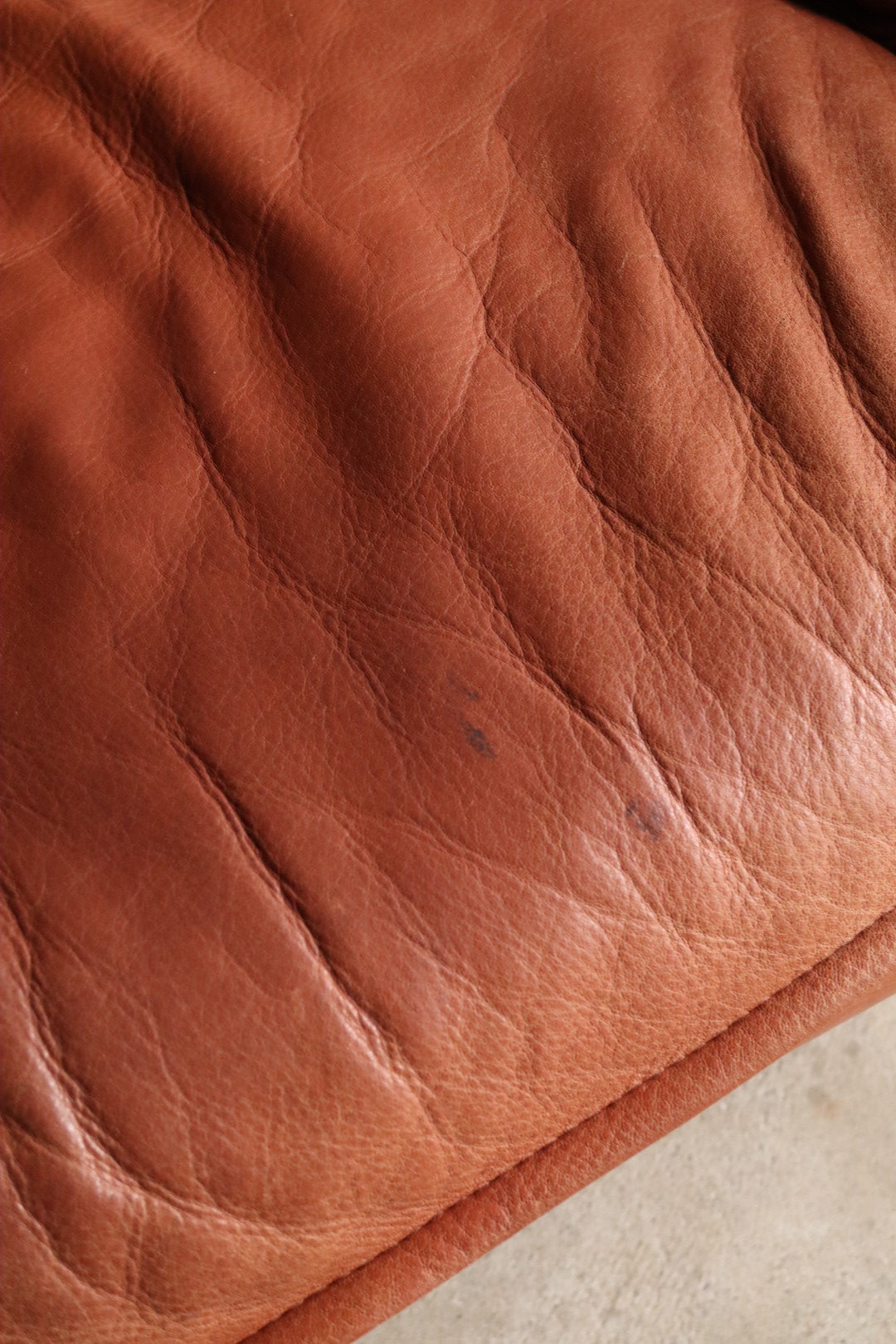 Cognac Leather Loveseat
