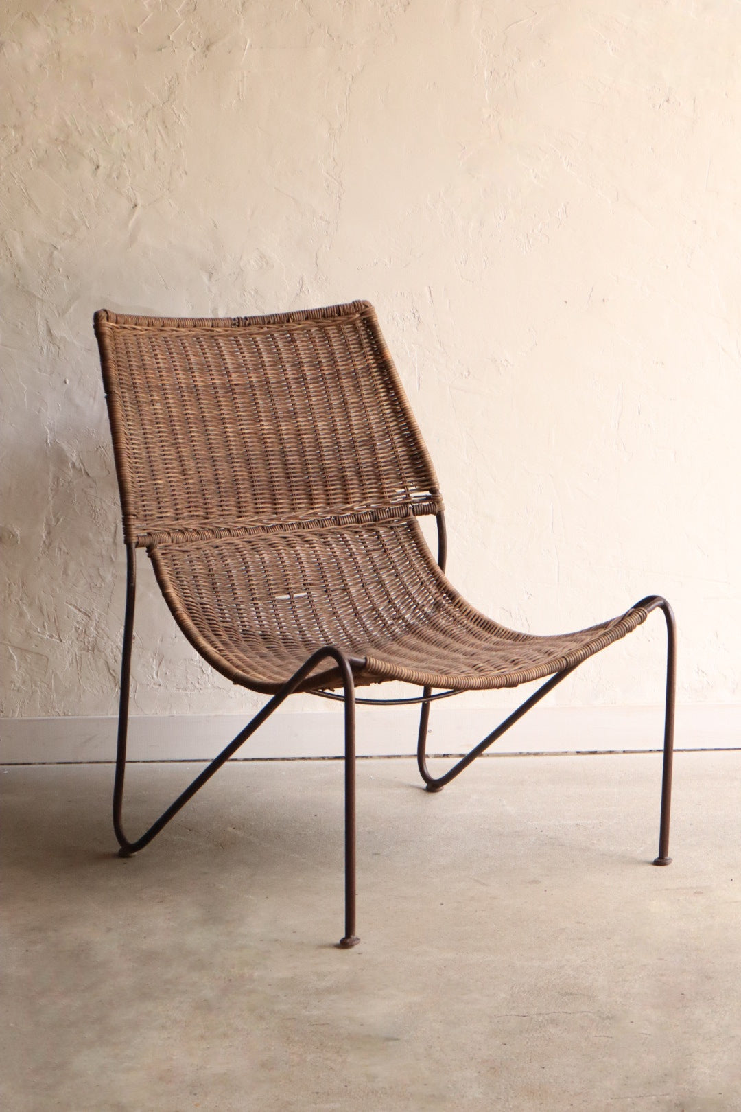 Rattan & Iron Lounge Chair