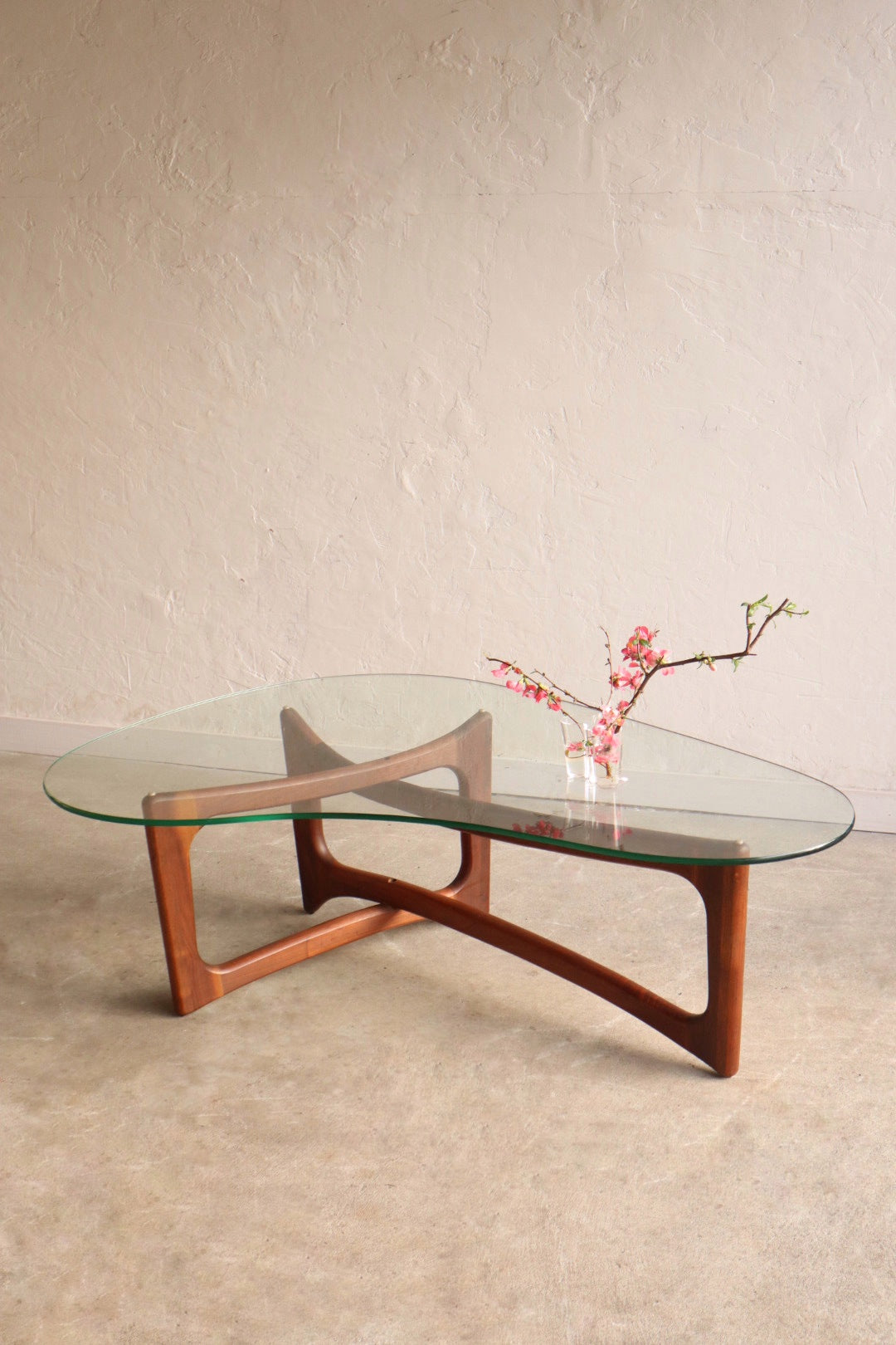 1960s Glass & Walnut Coffee Table