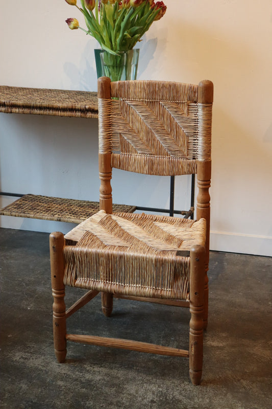Rustic Pine & Rush Chair (1 available)