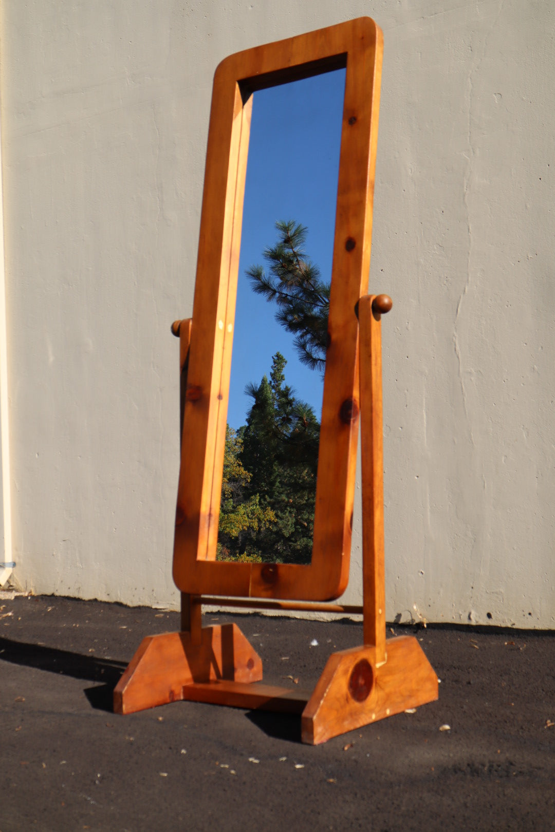 Handmade Pine Floor Mirror