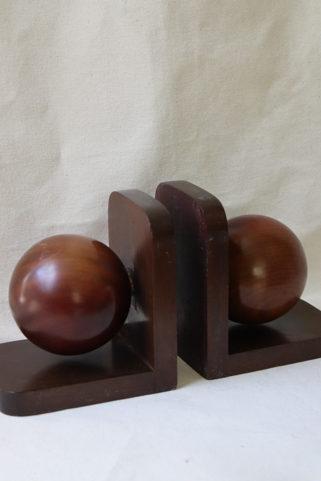 Handcarved Wood Bookends