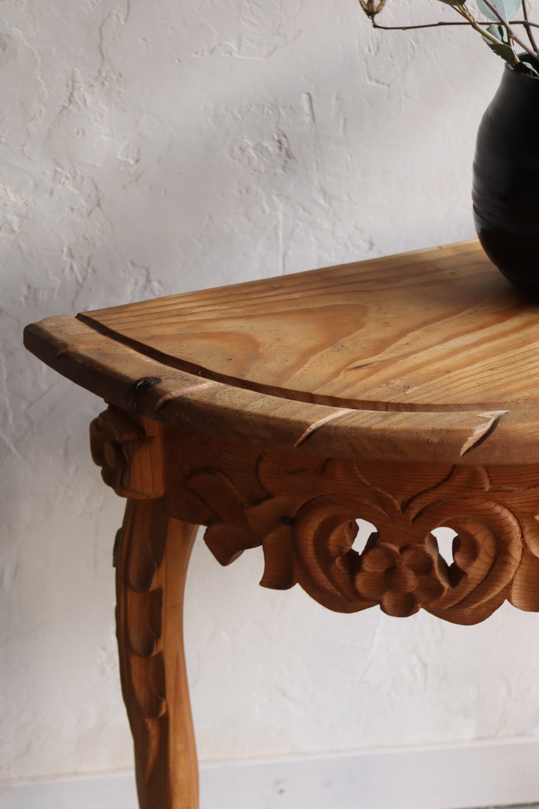 Hand Carved Wood Console