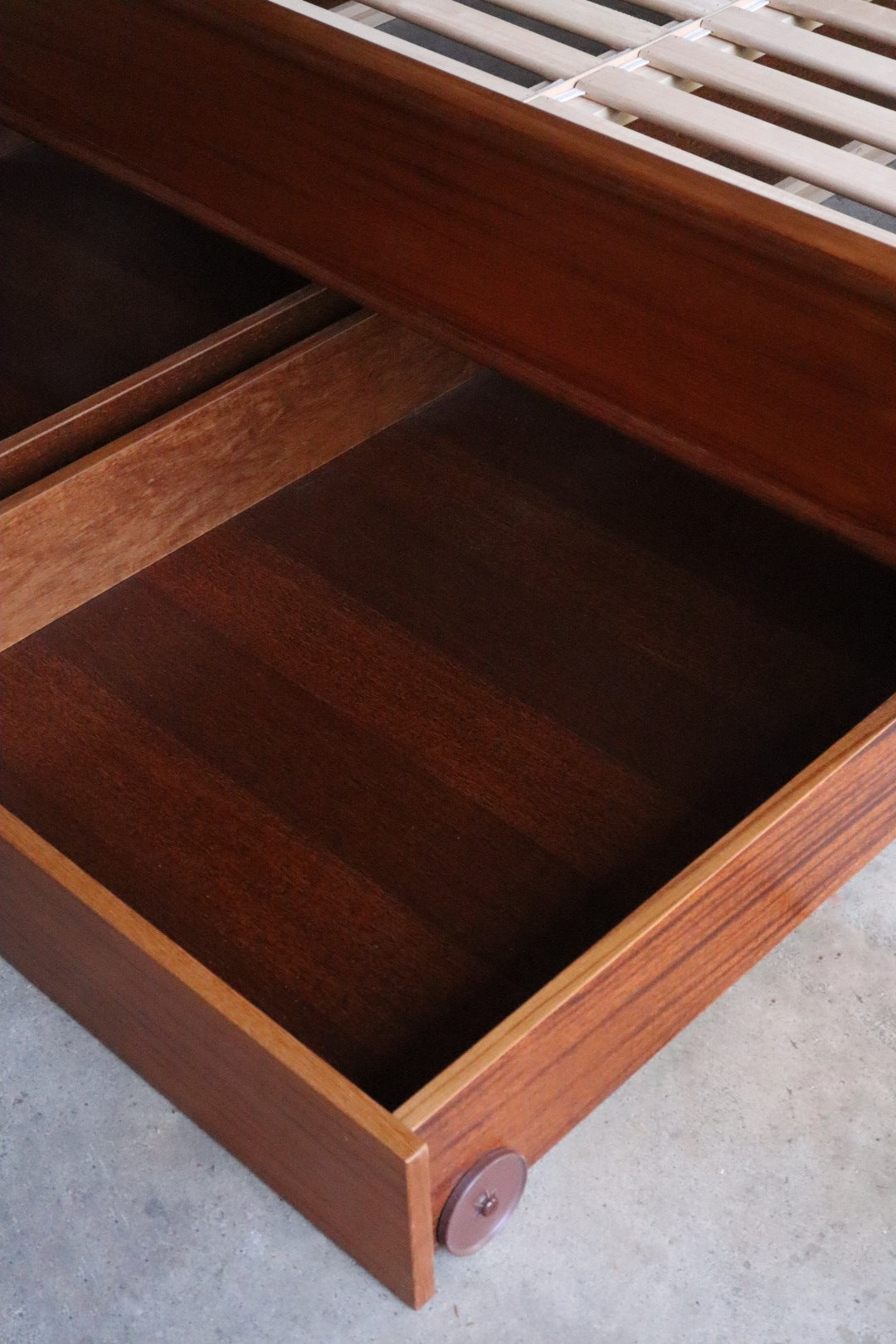Danish Modern Teak Cal King Platform Bed Frame