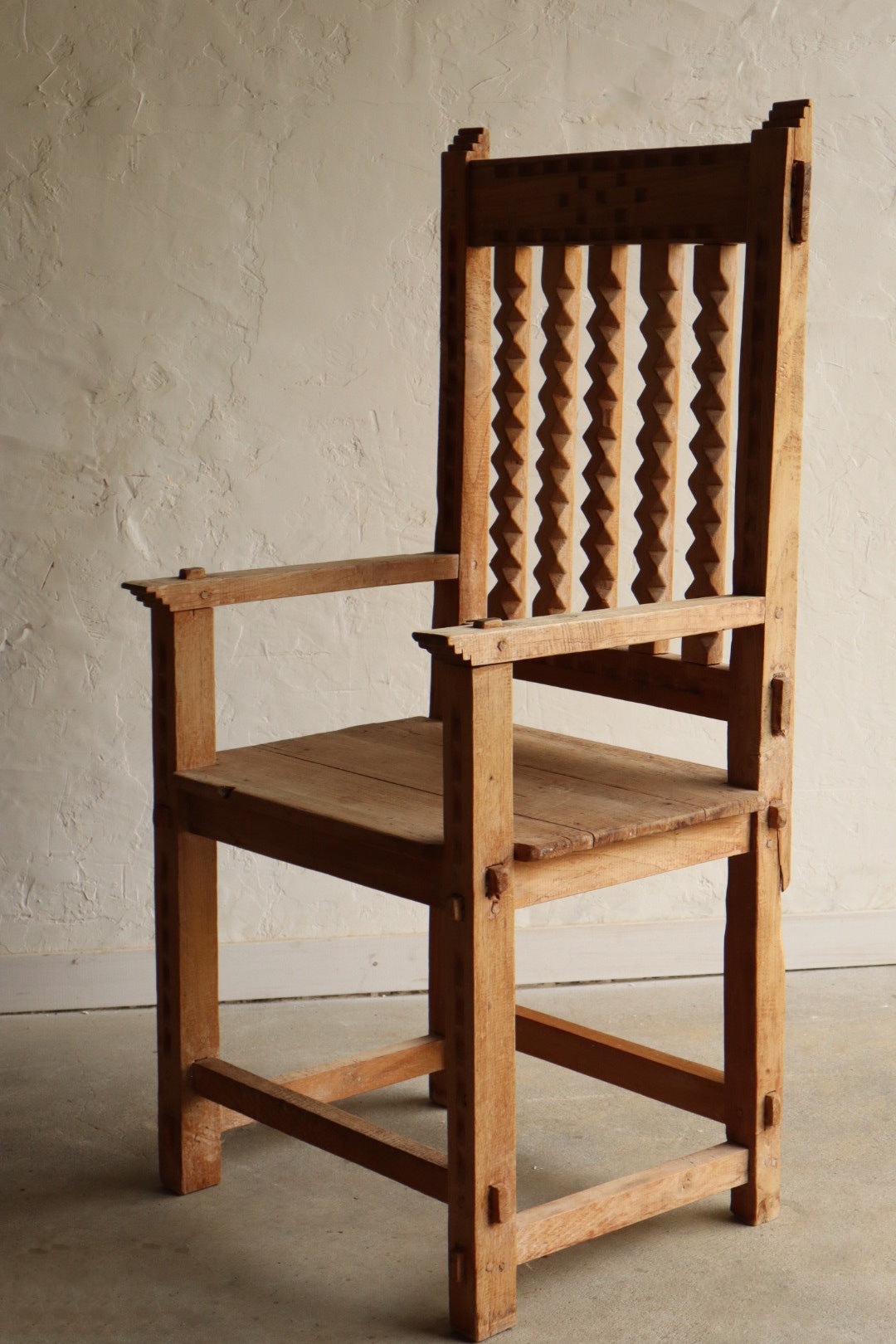 Solid Pine Handcarved Armchair
