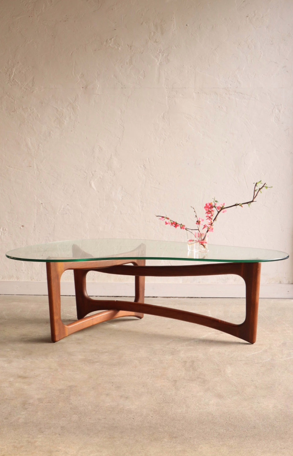 1960s Glass & Walnut Coffee Table