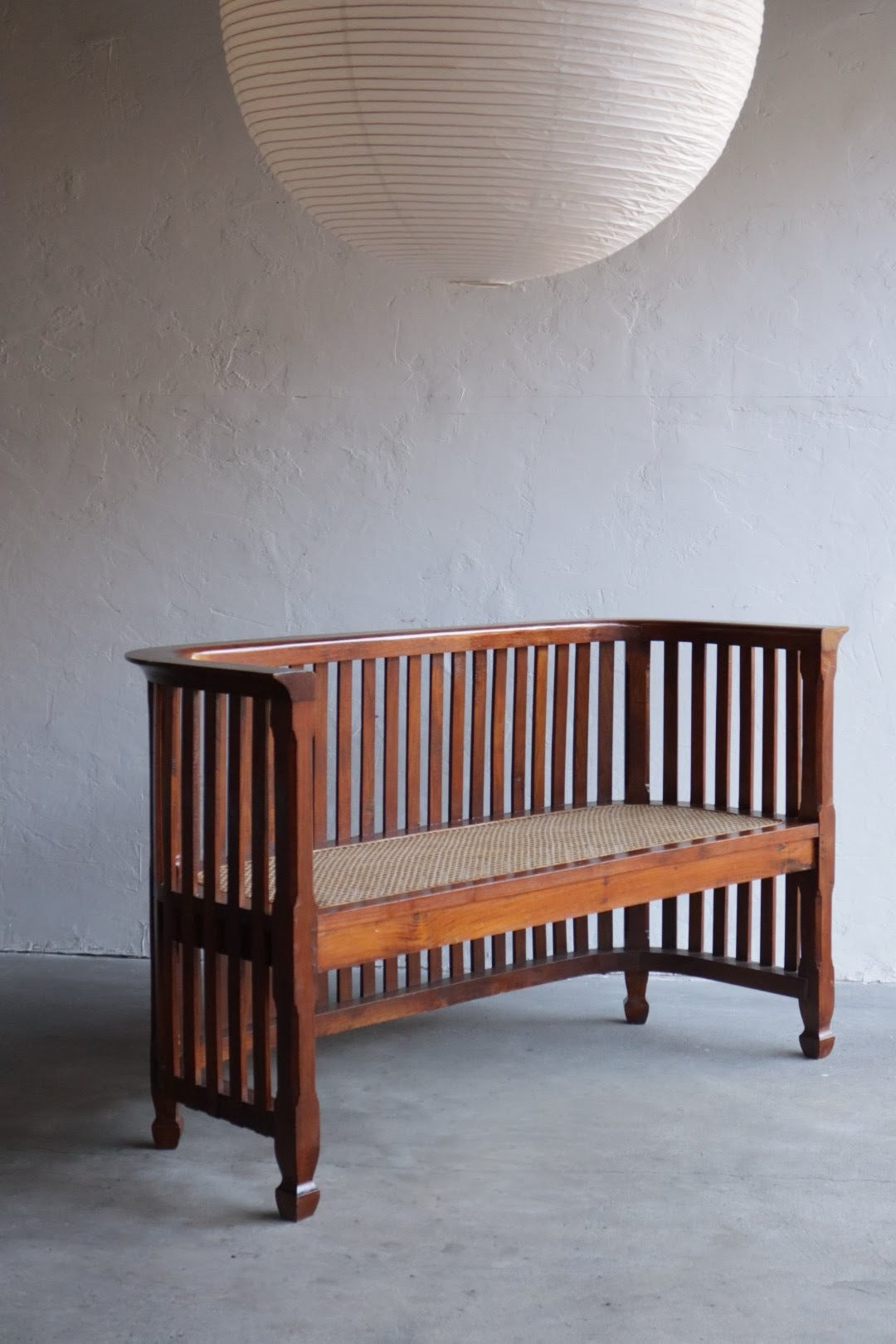 Vintage Bench with Cane Seat