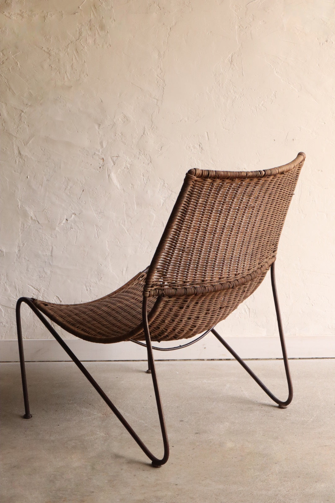 Rattan & Iron Lounge Chair