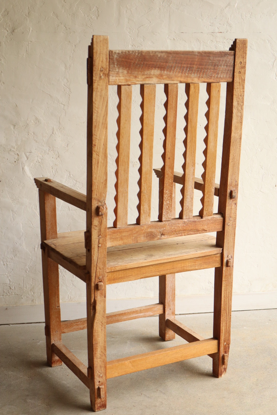 Solid Pine Handcarved Armchair