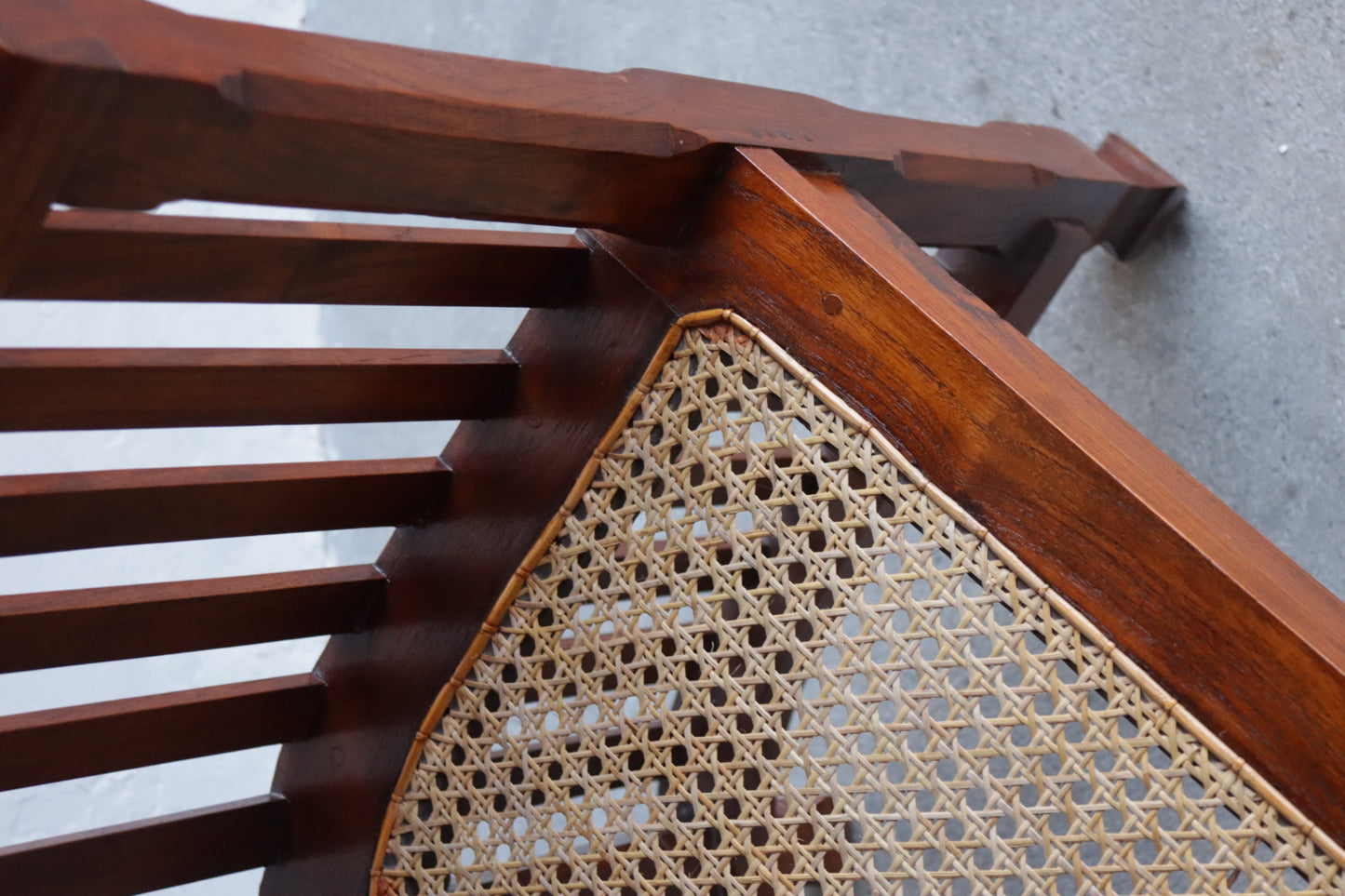 Vintage Bench with Cane Seat