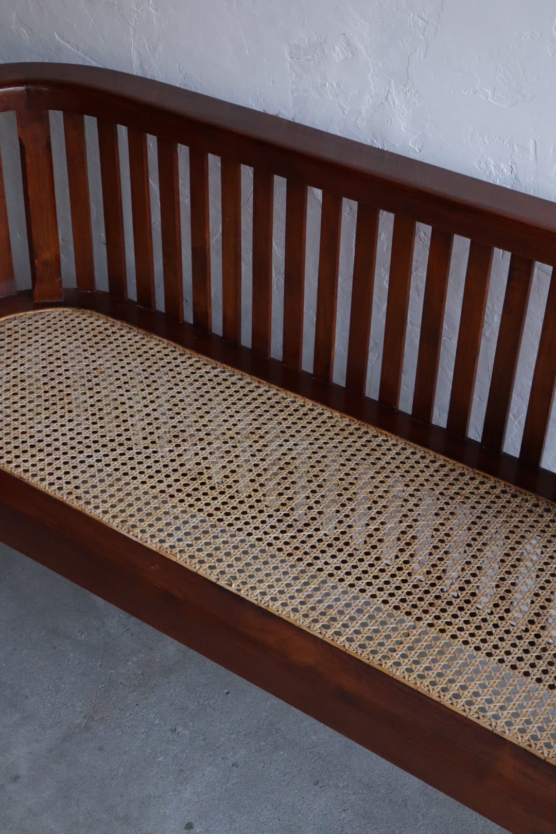 Vintage Bench with Cane Seat
