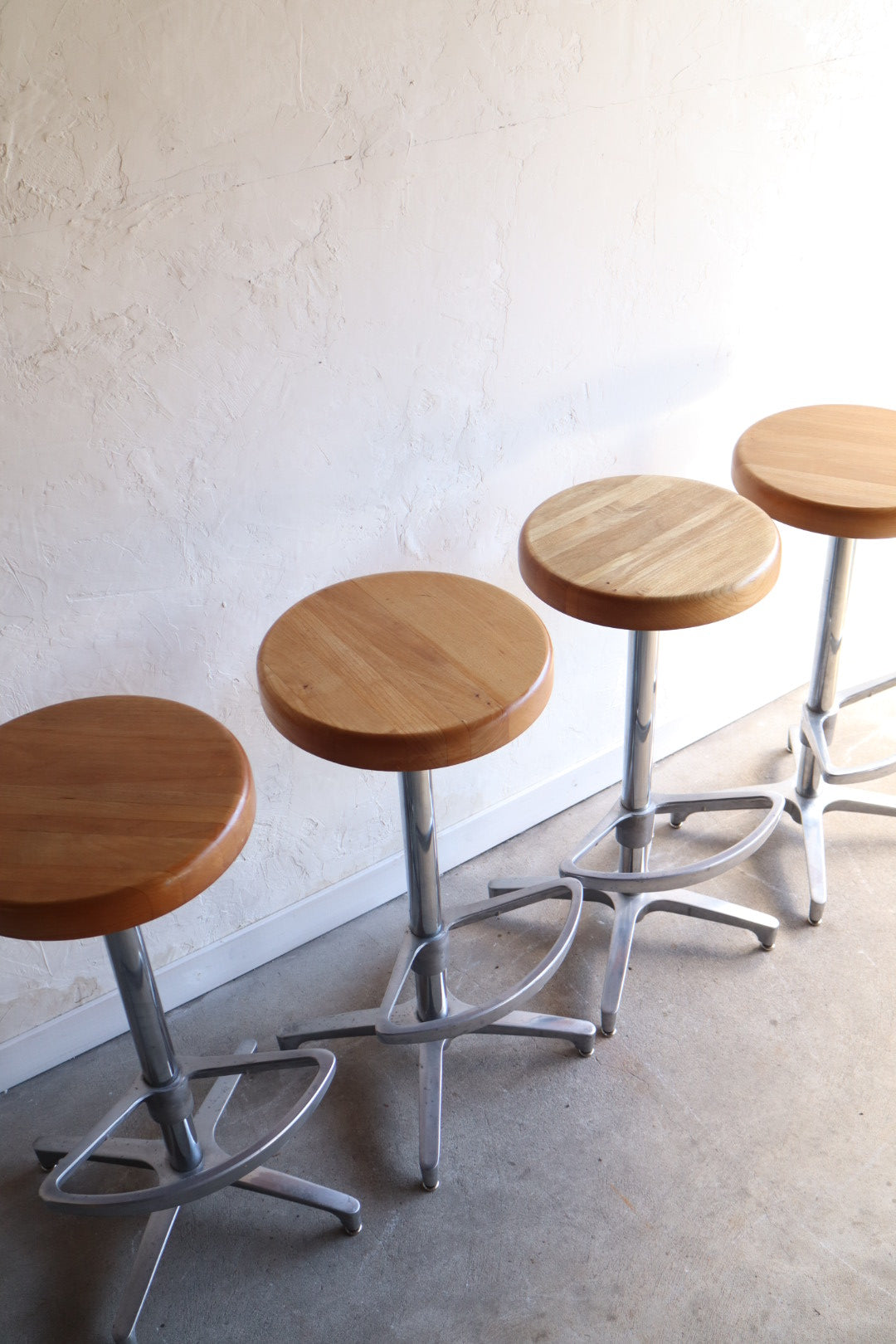 Oak & Chrome Barstools