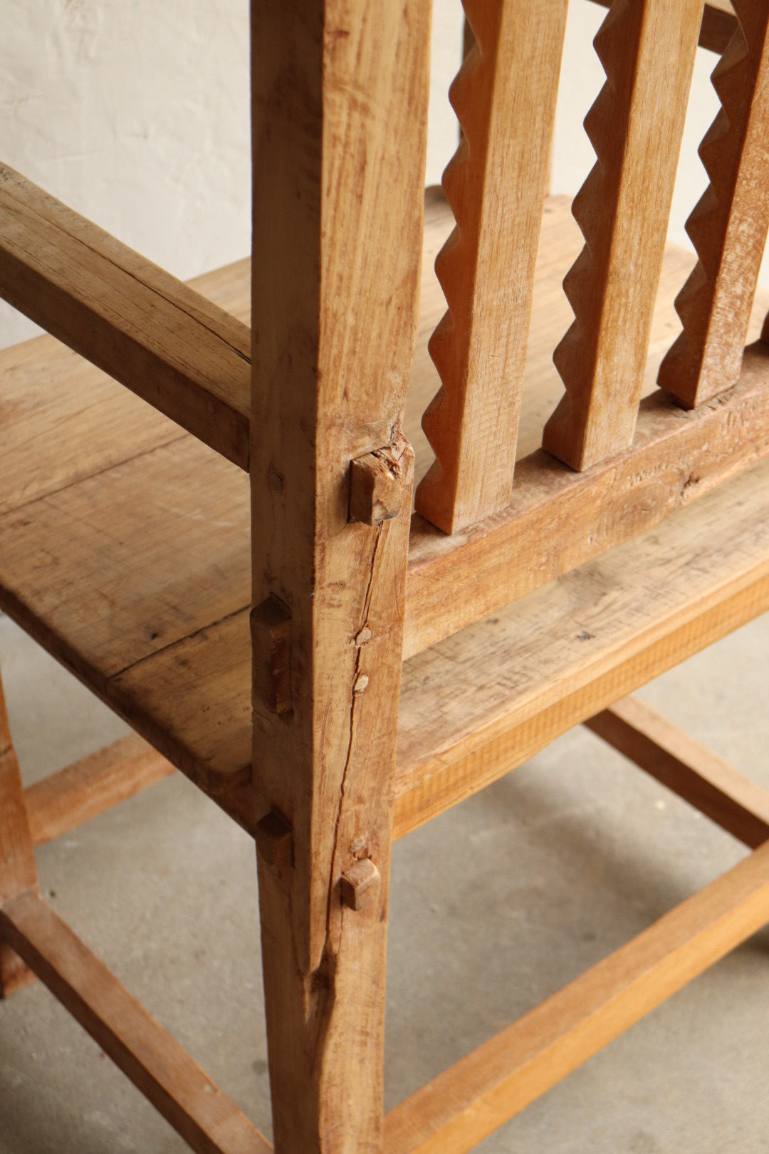 Solid Pine Handcarved Armchair