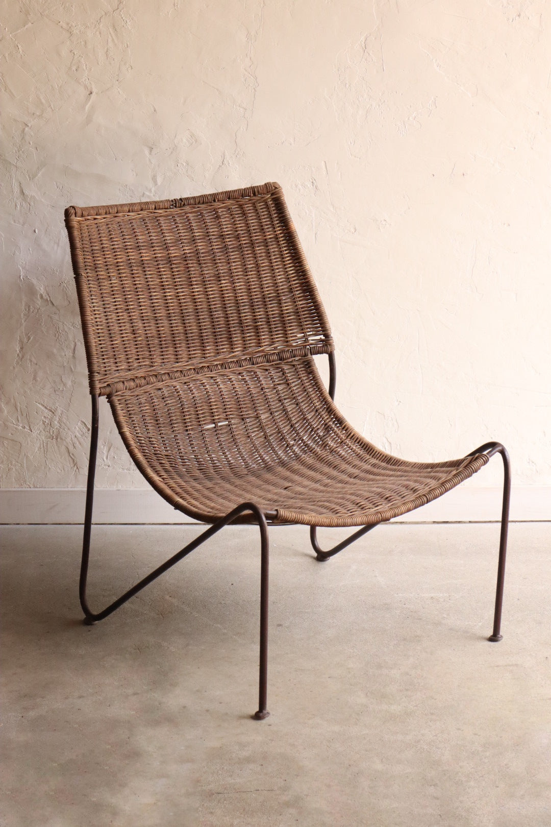 Rattan & Iron Lounge Chair