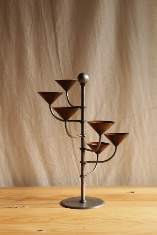 Copper & Steel Candle Holder