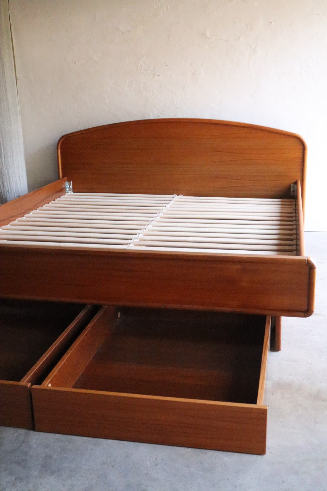 Danish Modern Teak Cal King Platform Bed Frame
