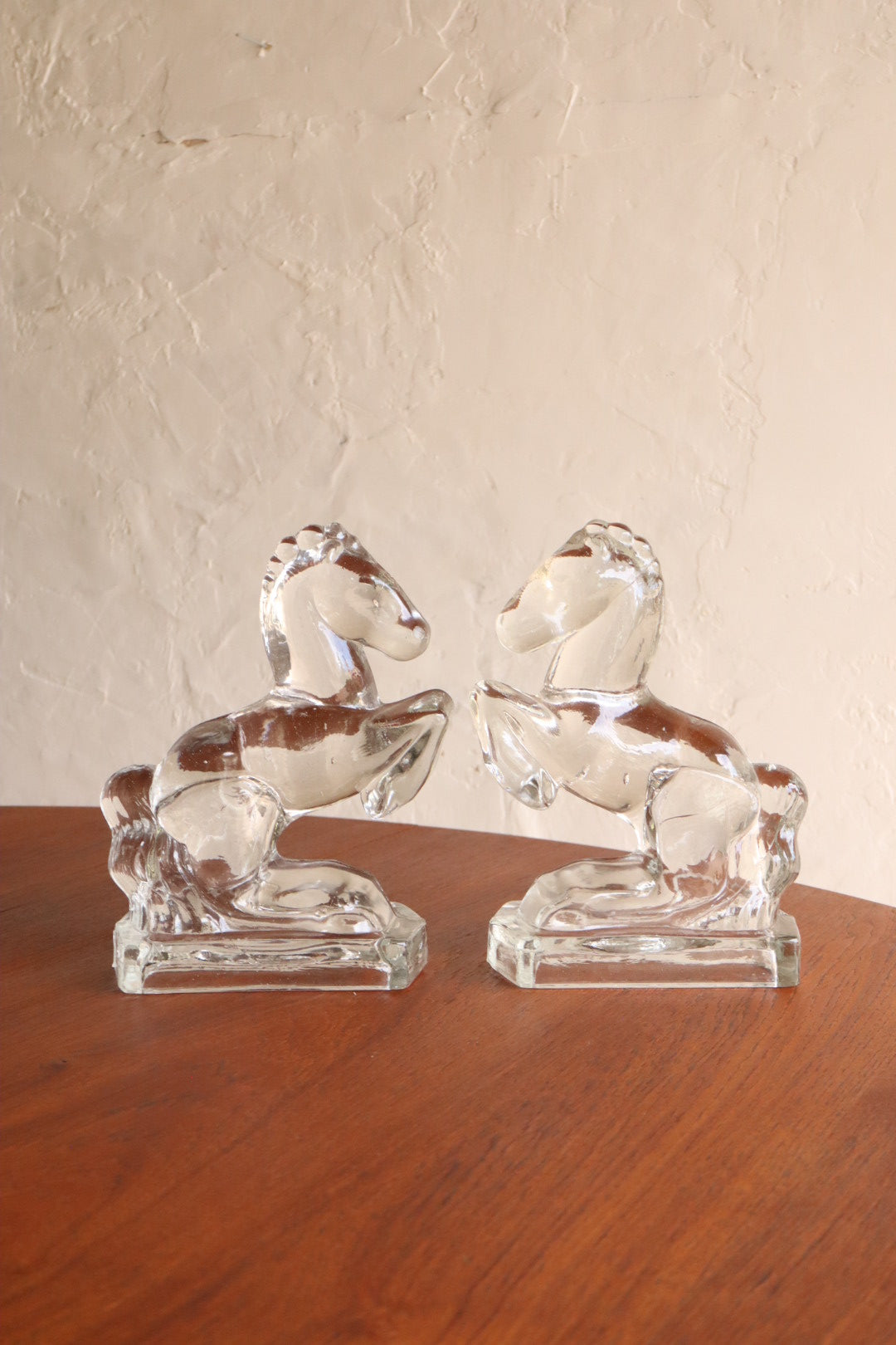 Glass Horse Bookends
