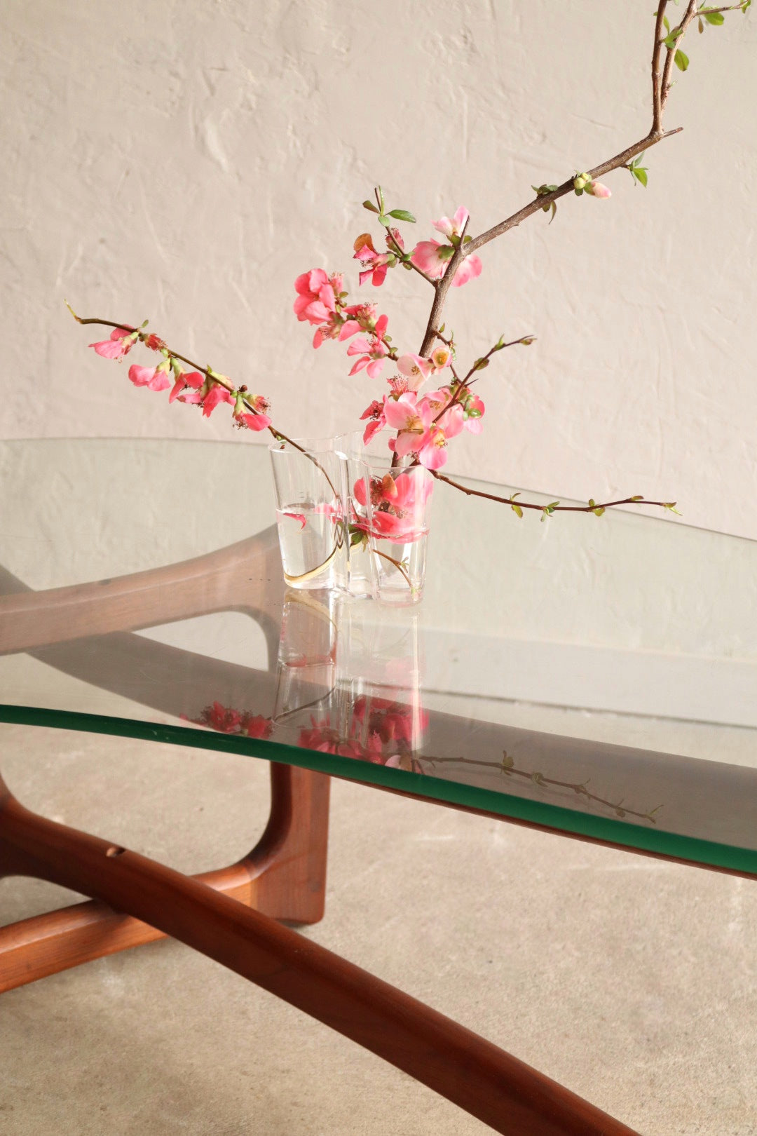1960s Glass & Walnut Coffee Table