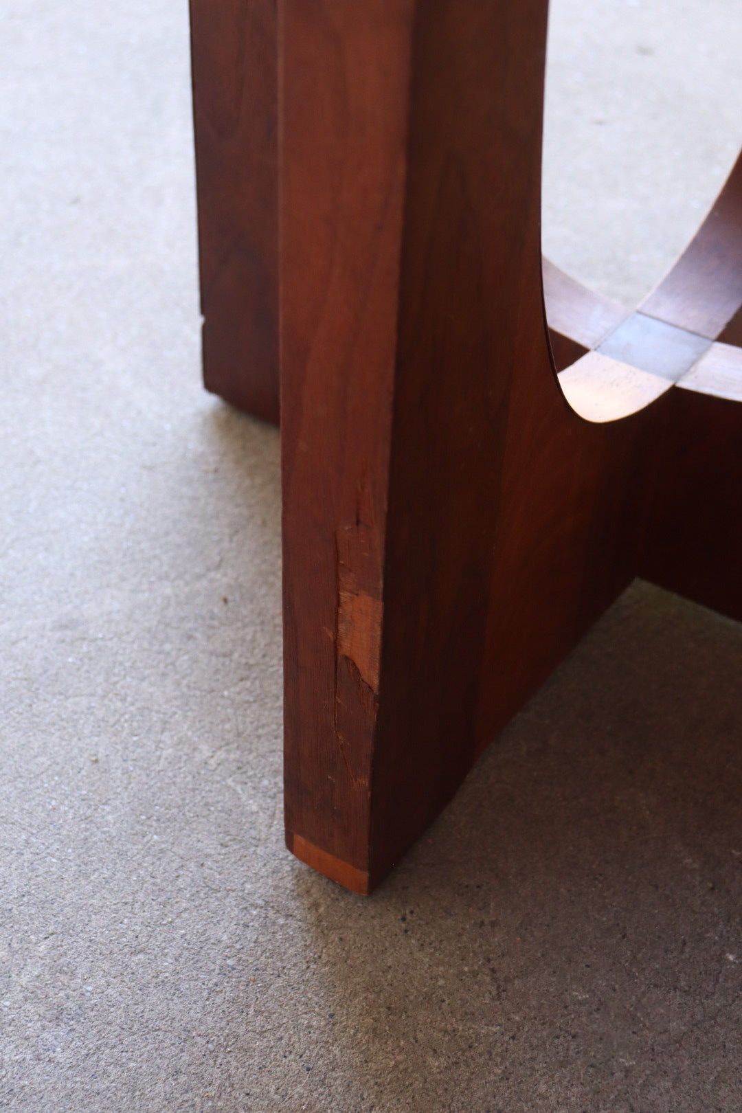 Travertine & Walnut Side Tables (pair)
