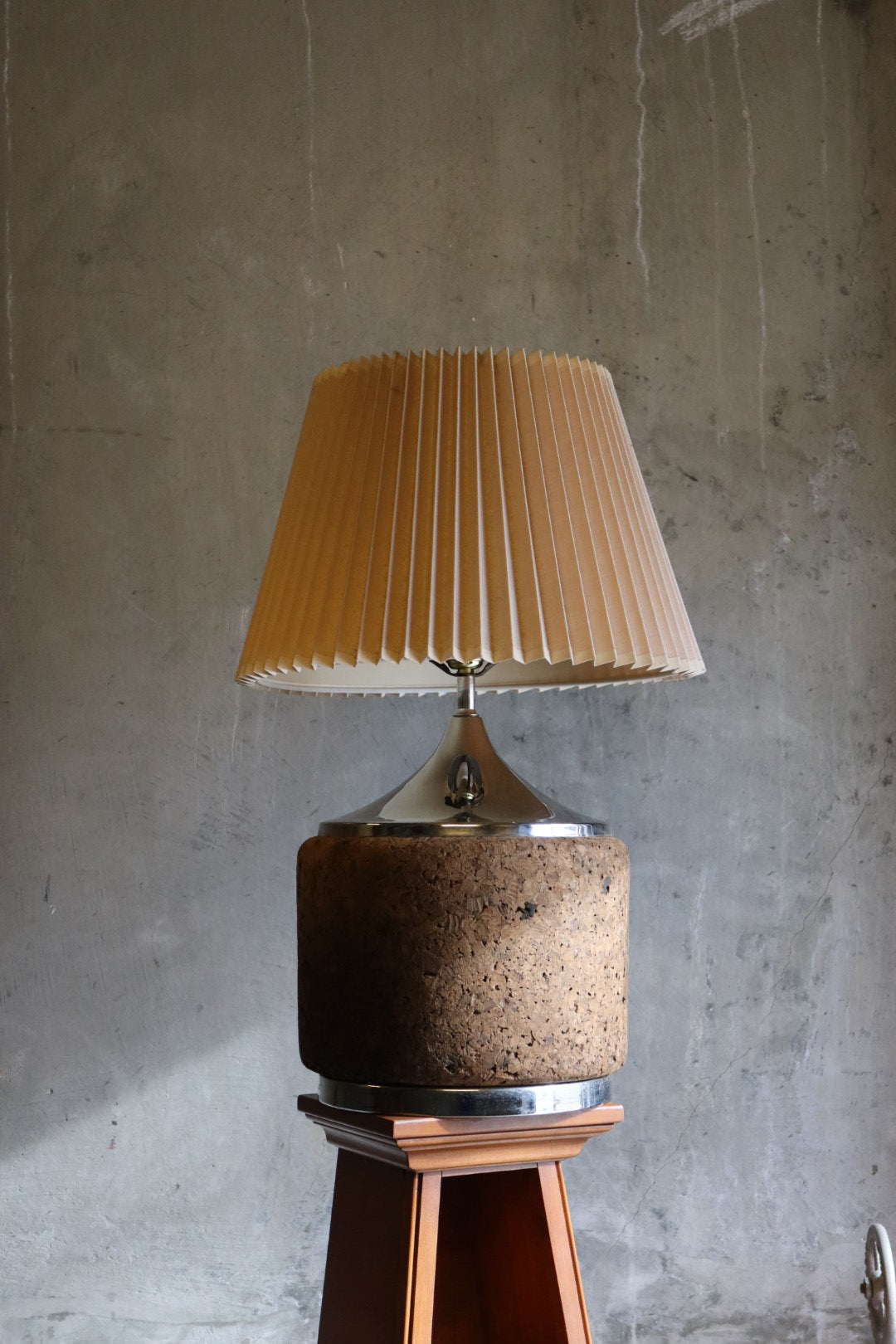 Cork & Chrome Lamp with Shade