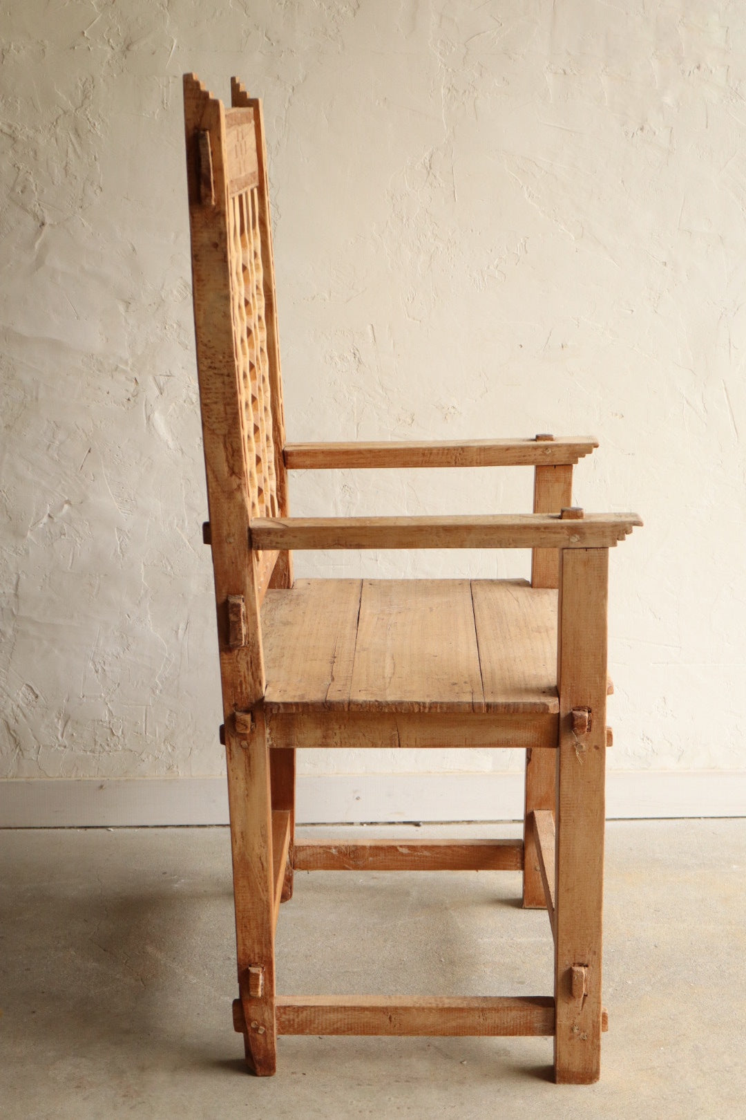 Solid Pine Handcarved Armchair