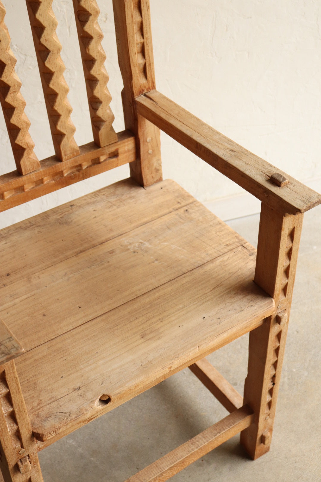 Solid Pine Handcarved Armchair