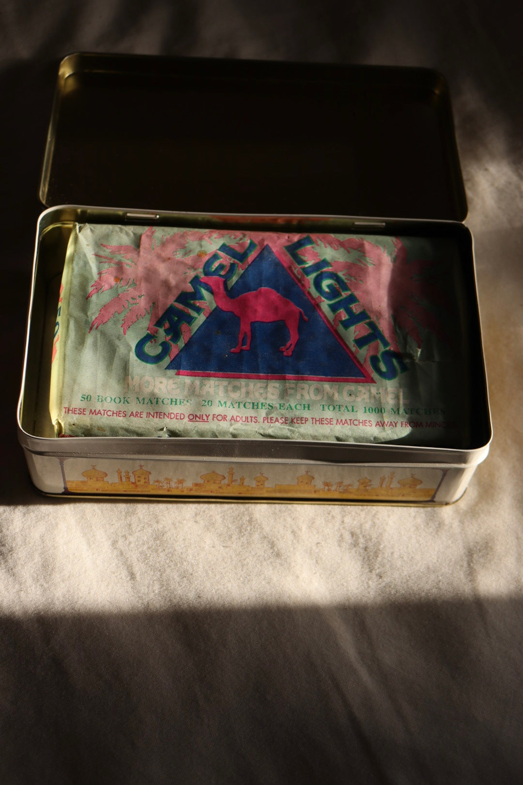 Vintage Camel Tin Box with Matches