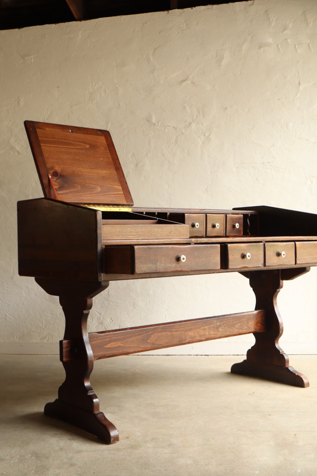 Solid Pine Trestle Desk
