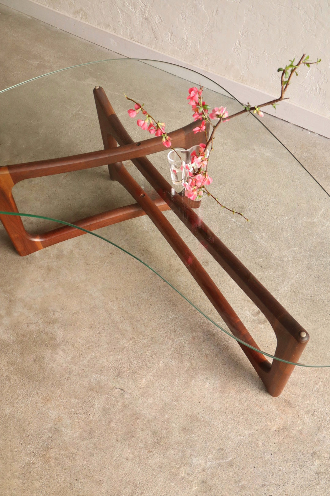 1960s Glass & Walnut Coffee Table