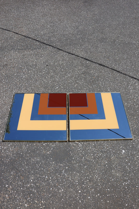 Pair of 1970s Geometric Mirrors