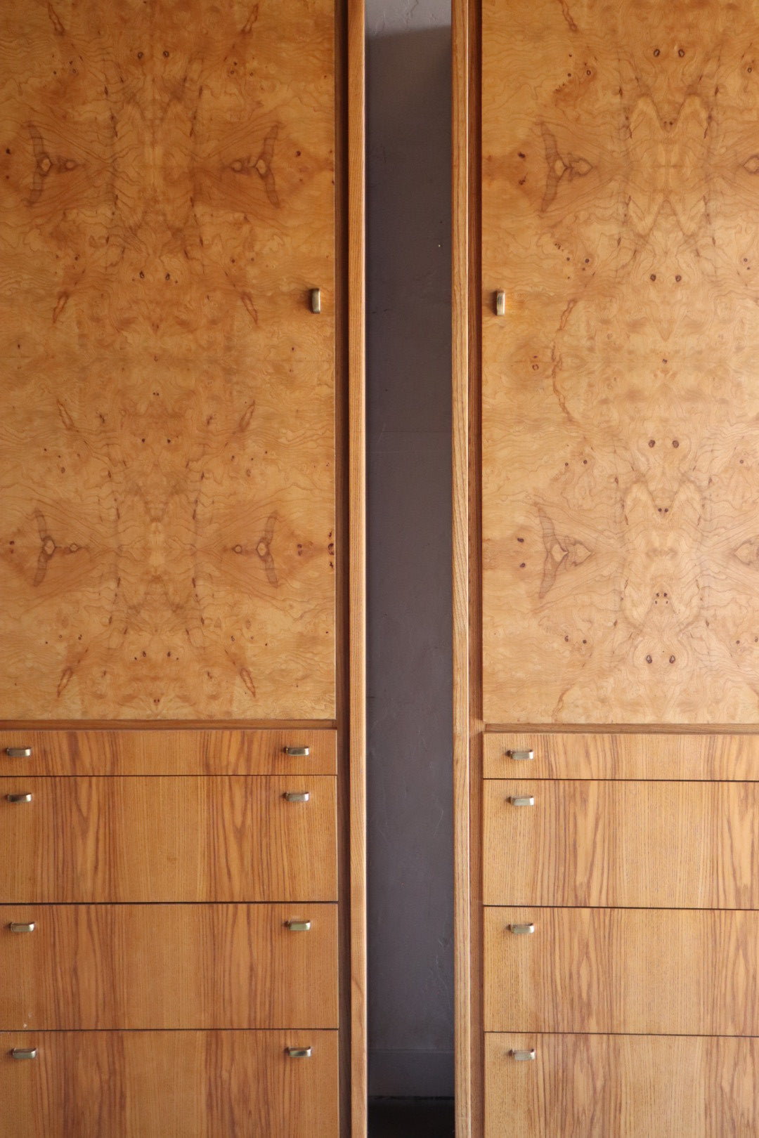 Pair of Burl Wardrobes