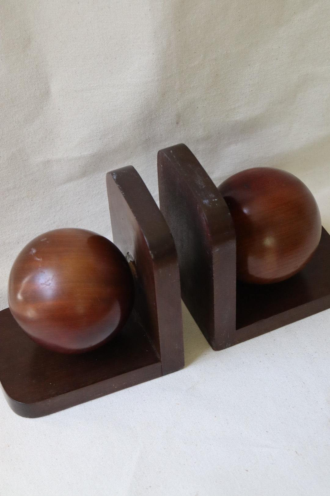 Handcarved Wood Bookends