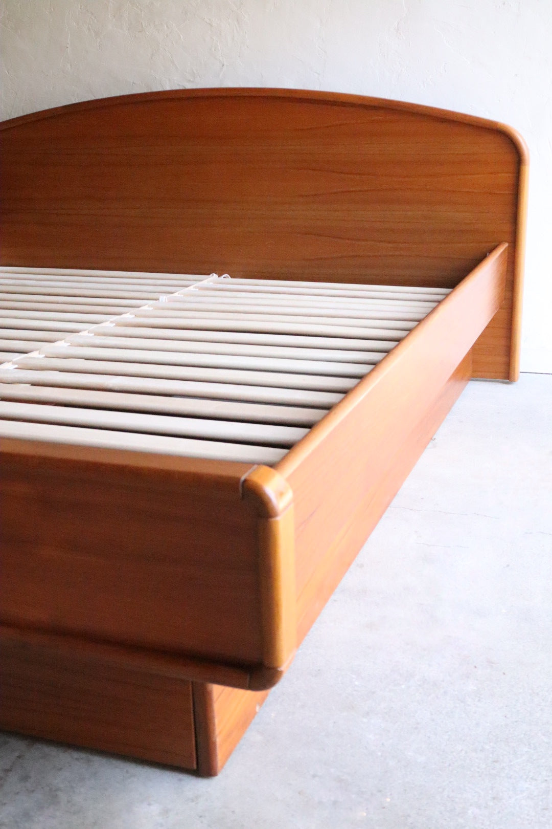 Danish Modern Teak Cal King Platform Bed Frame