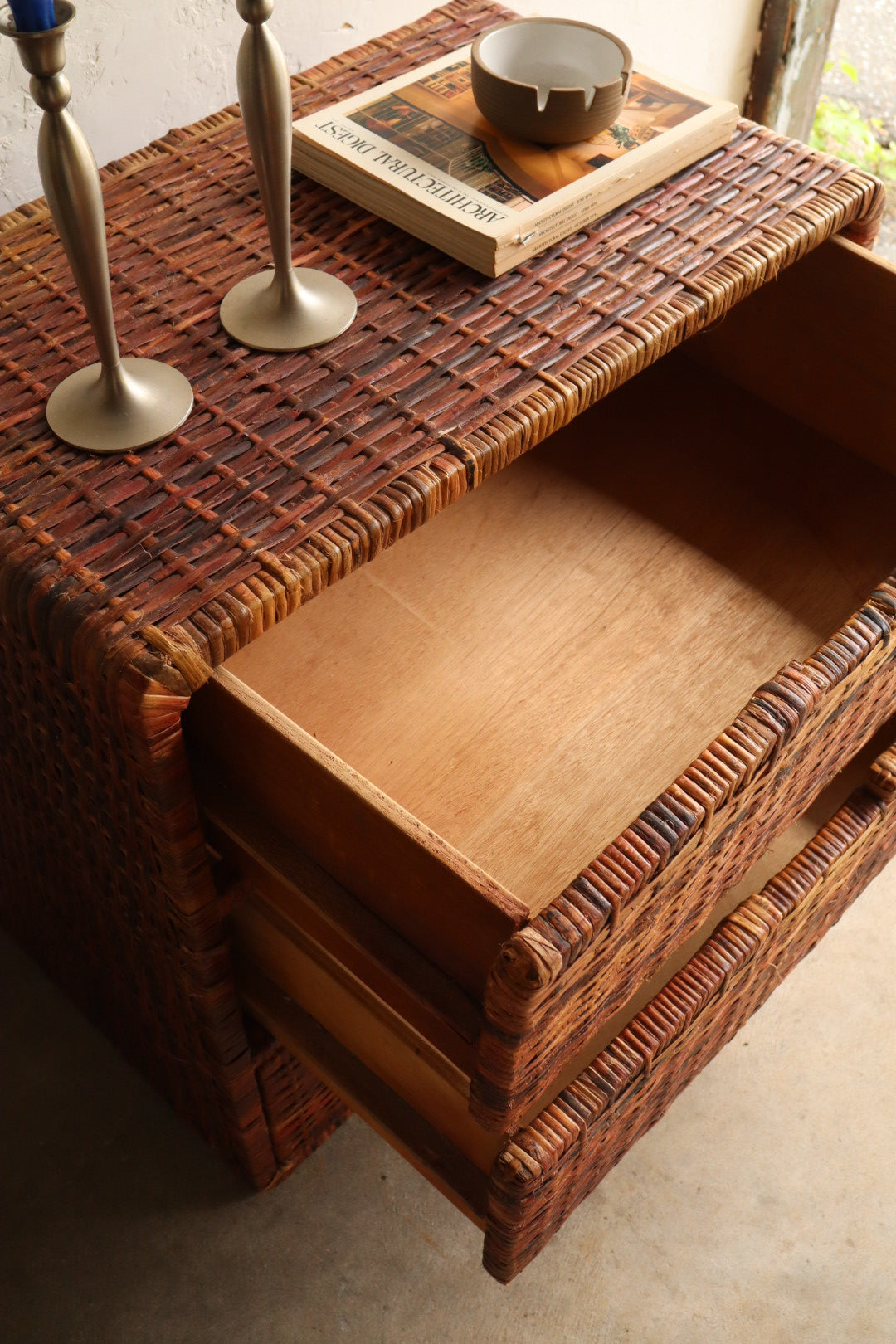 Vintage Rattan Dresser