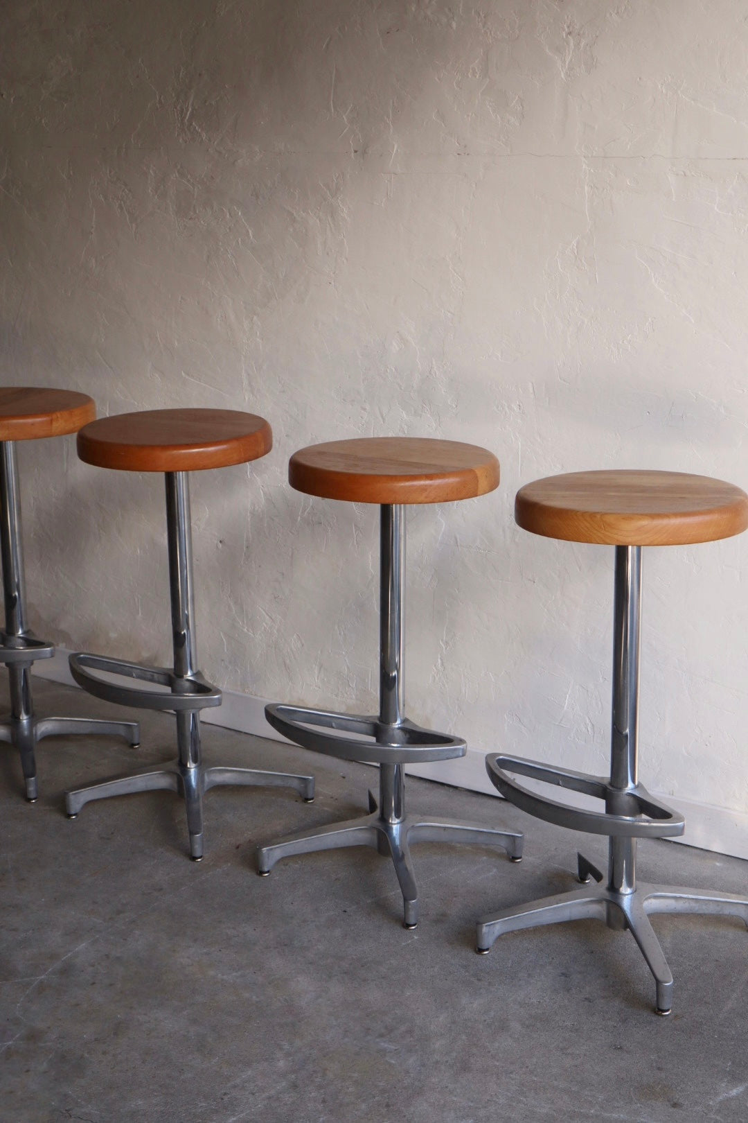 Oak & Chrome Barstools