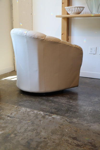 Postmodern Leather Swivel Chair