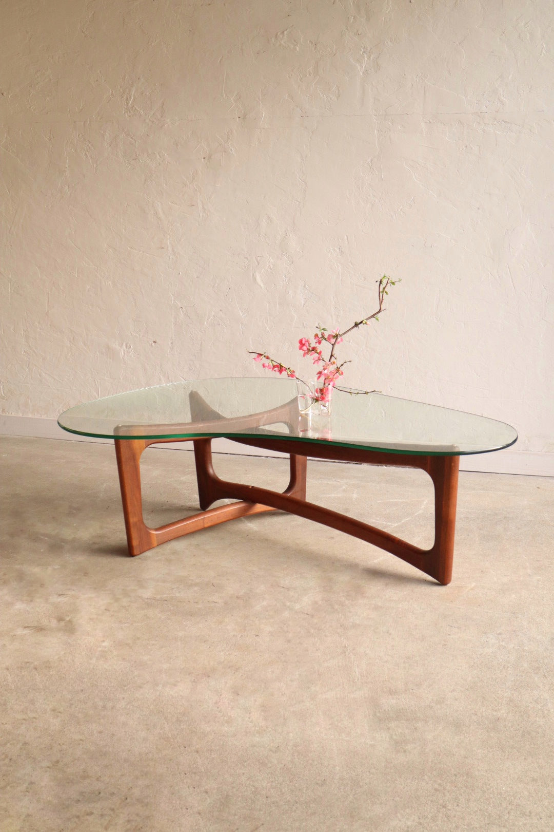 1960s Glass & Walnut Coffee Table