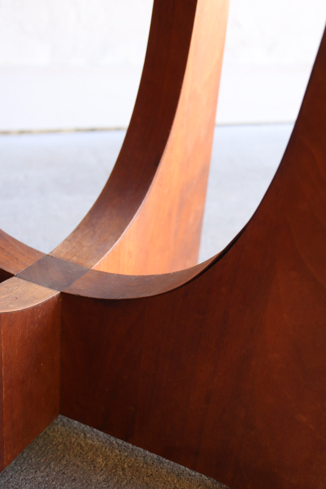Travertine & Walnut Side Tables (pair)