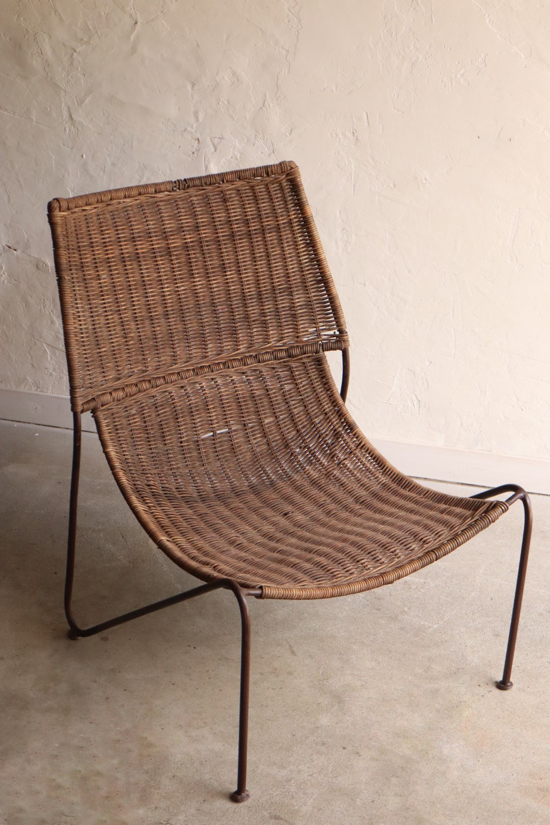 Rattan & Iron Lounge Chair