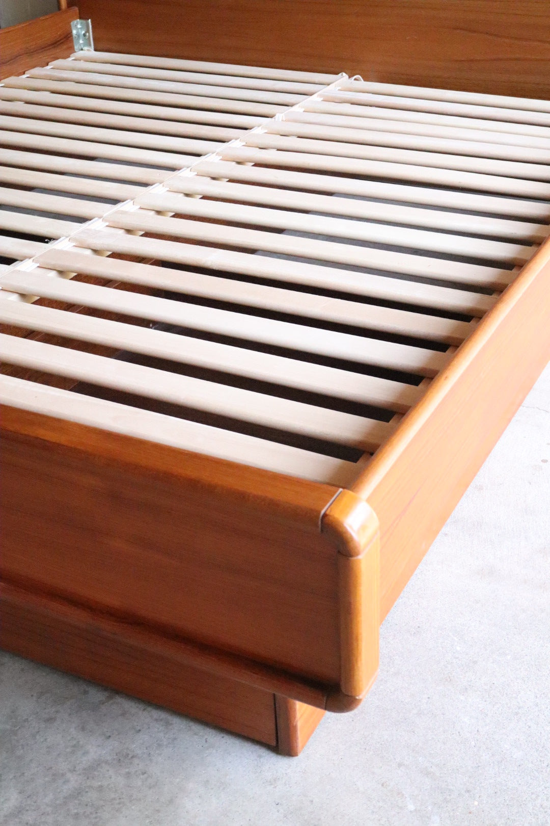 Danish Modern Teak Cal King Platform Bed Frame