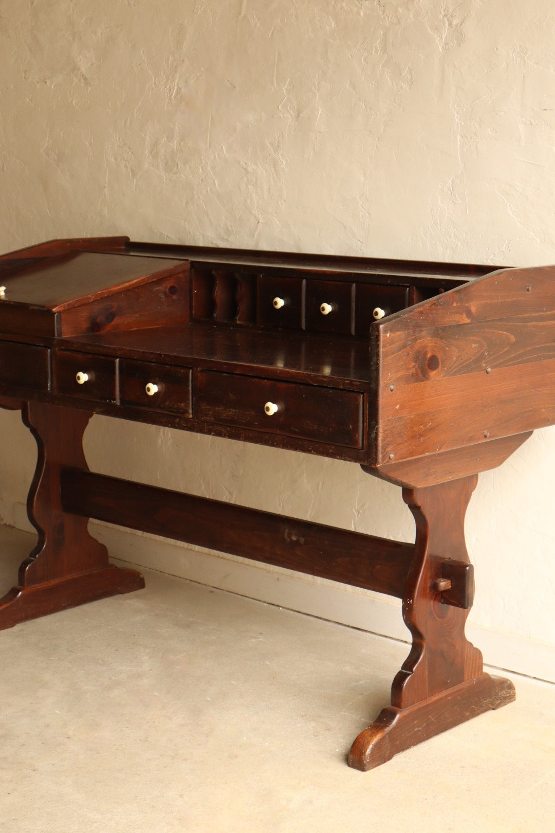 Solid Pine Trestle Desk