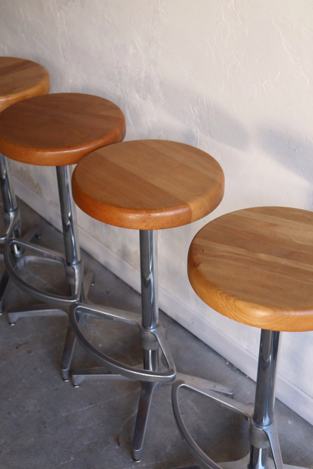Oak & Chrome Barstools