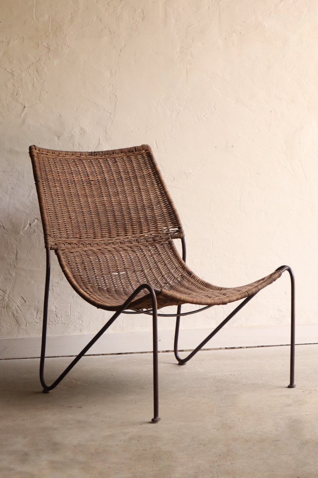 Rattan & Iron Lounge Chair