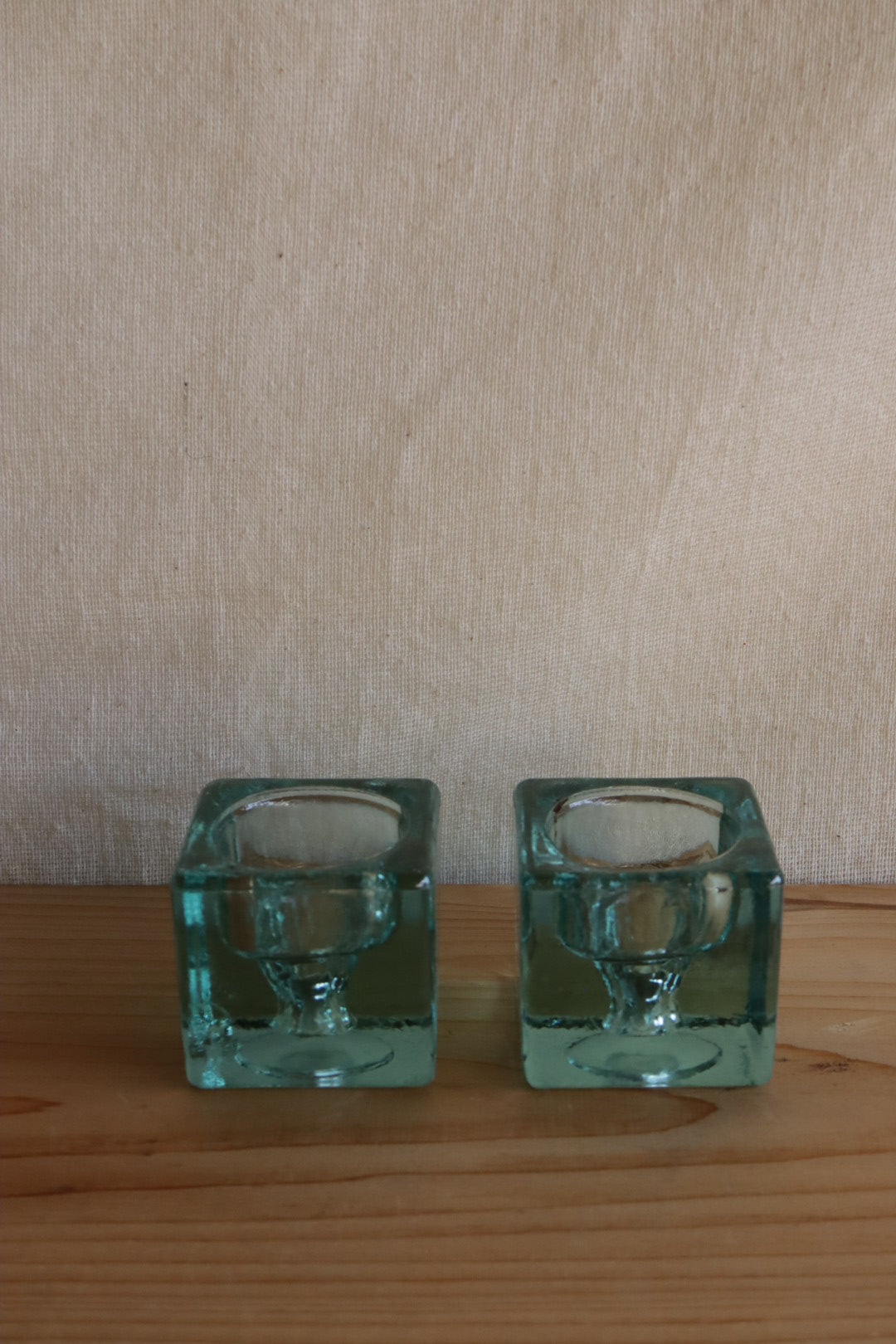 Glass Cube Candle Holders