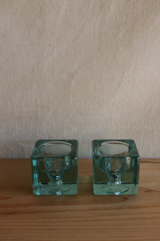 Glass Cube Candle Holders