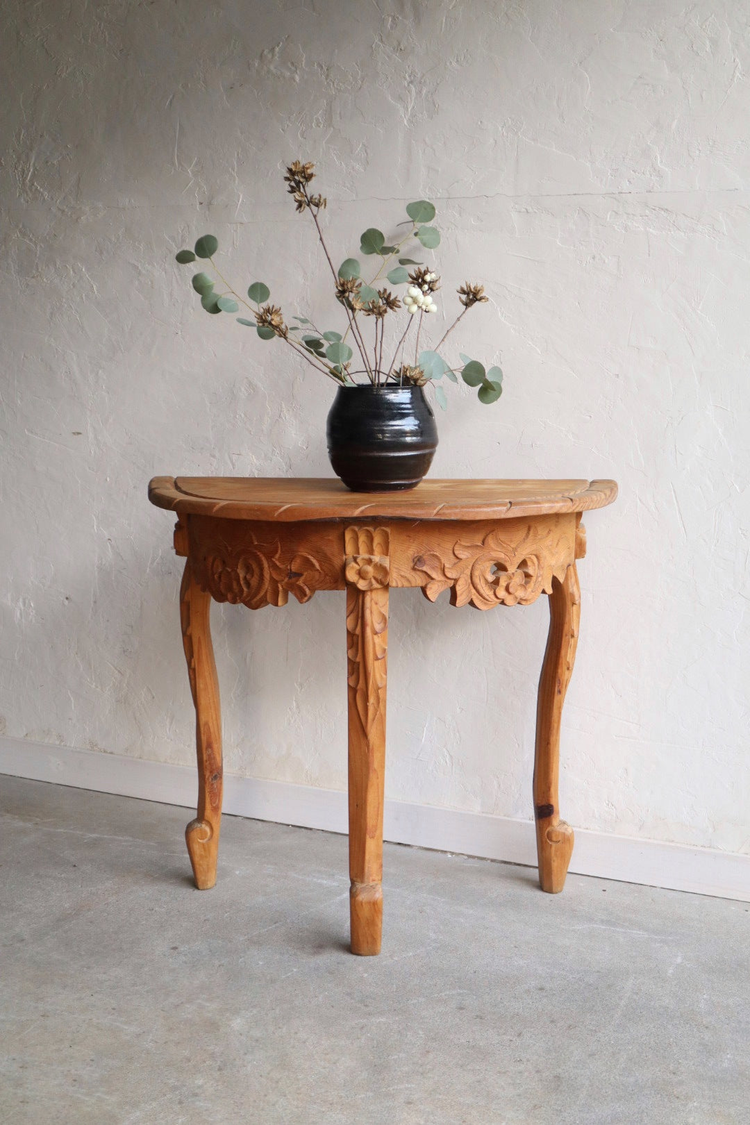 Hand Carved Wood Console